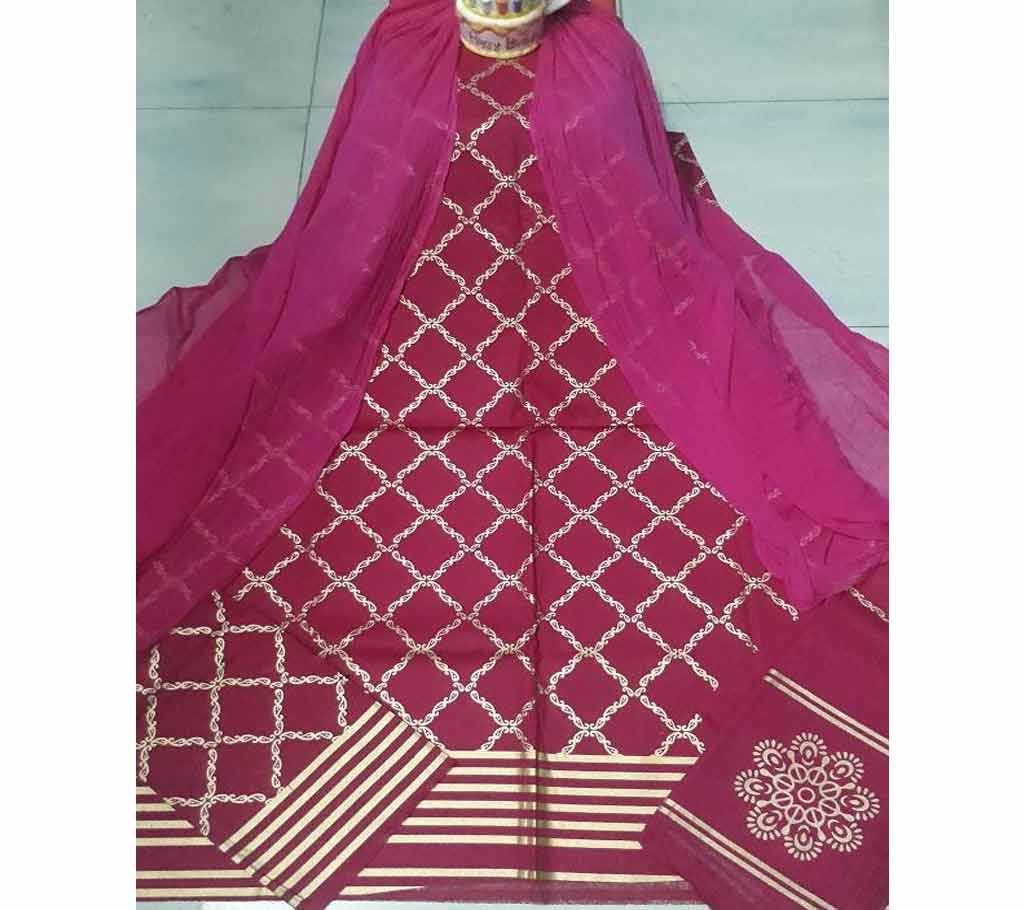 Afsan Printed Unstitched Salwar Kameez 