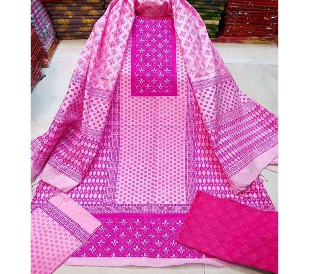 Unstitched Cotton Boutique Printed Three Piece - 638