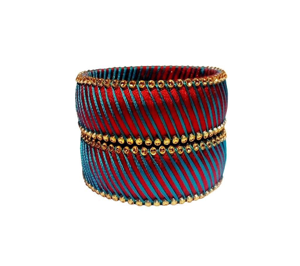 Red & Blue Gorgeous Silk Thread Bangle for Women