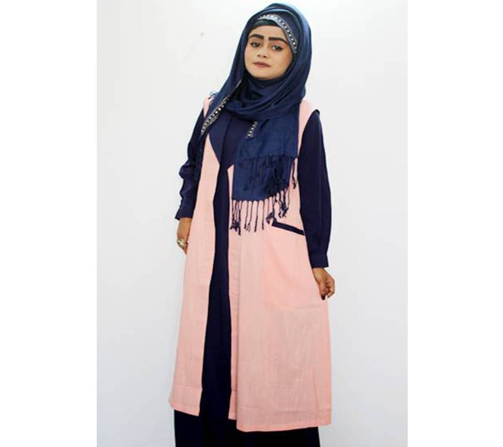 Long Gown Navy Blue & Koty Pink