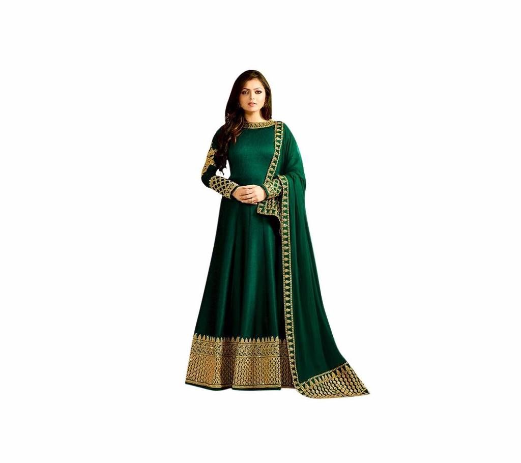 Green Silk Long Dress For Women