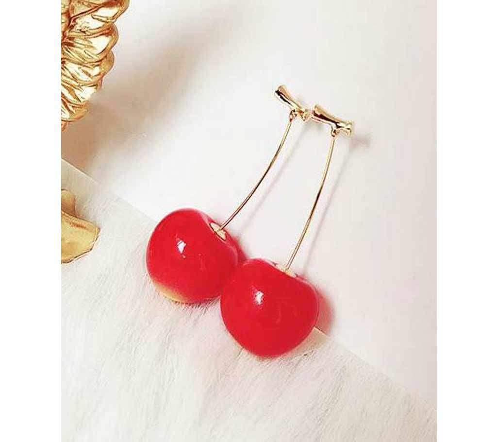 Red Cherry Fruit Earrings