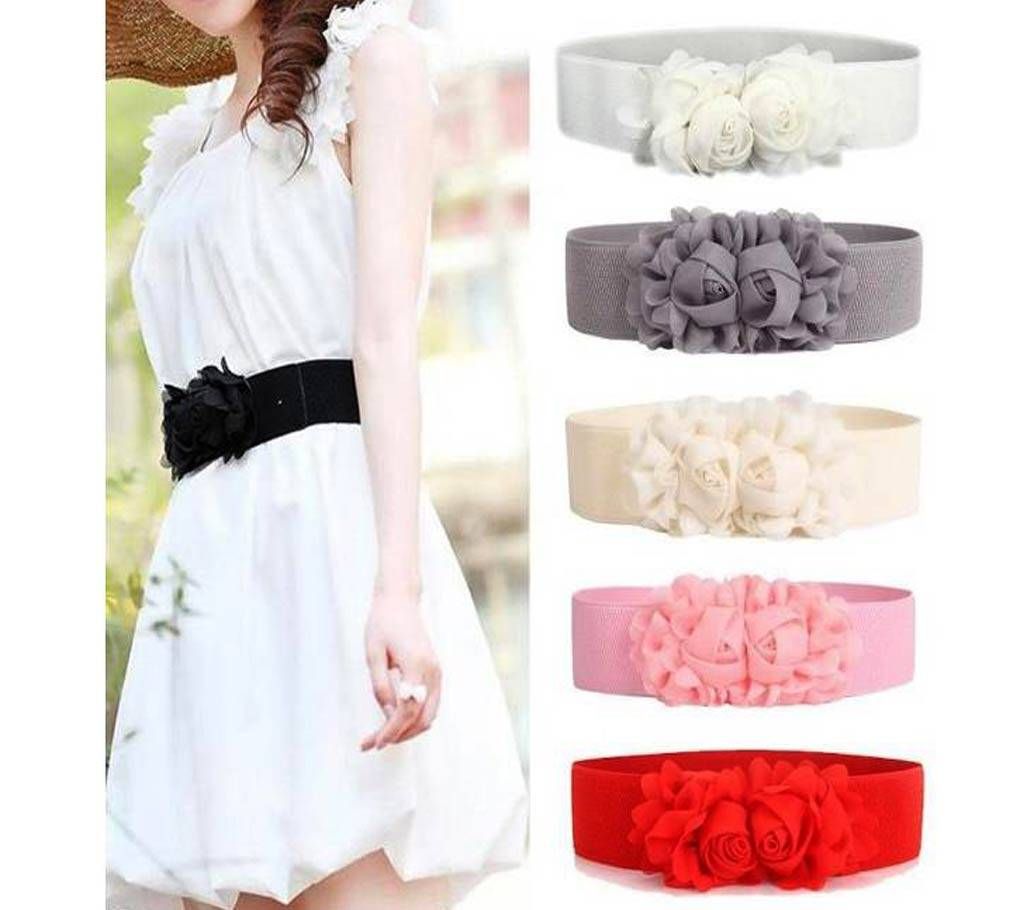 Flower Elastic Stretch Waist Belt Buckle