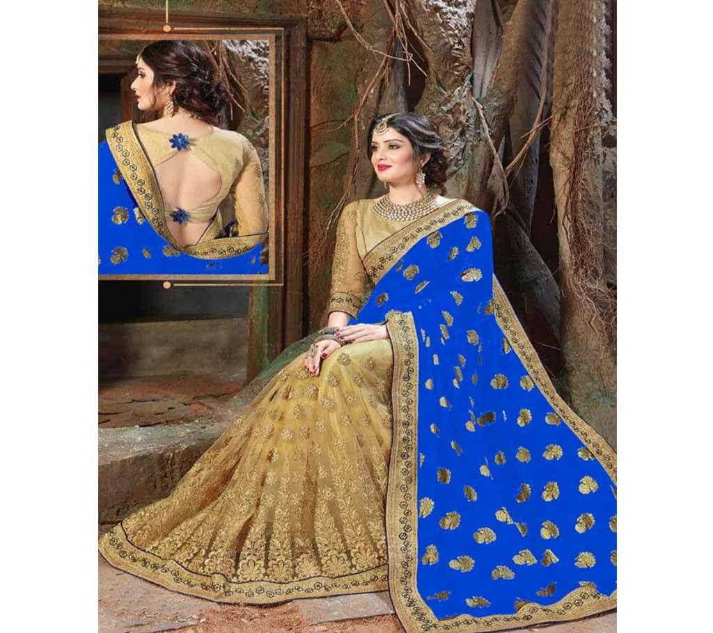 Indian Georgette Red Party Wear Sharee with Blouse Pcs