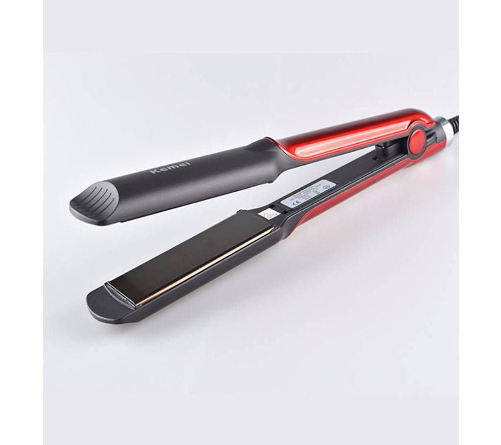 KM-531 Professional Hair Straightener - Black and Red