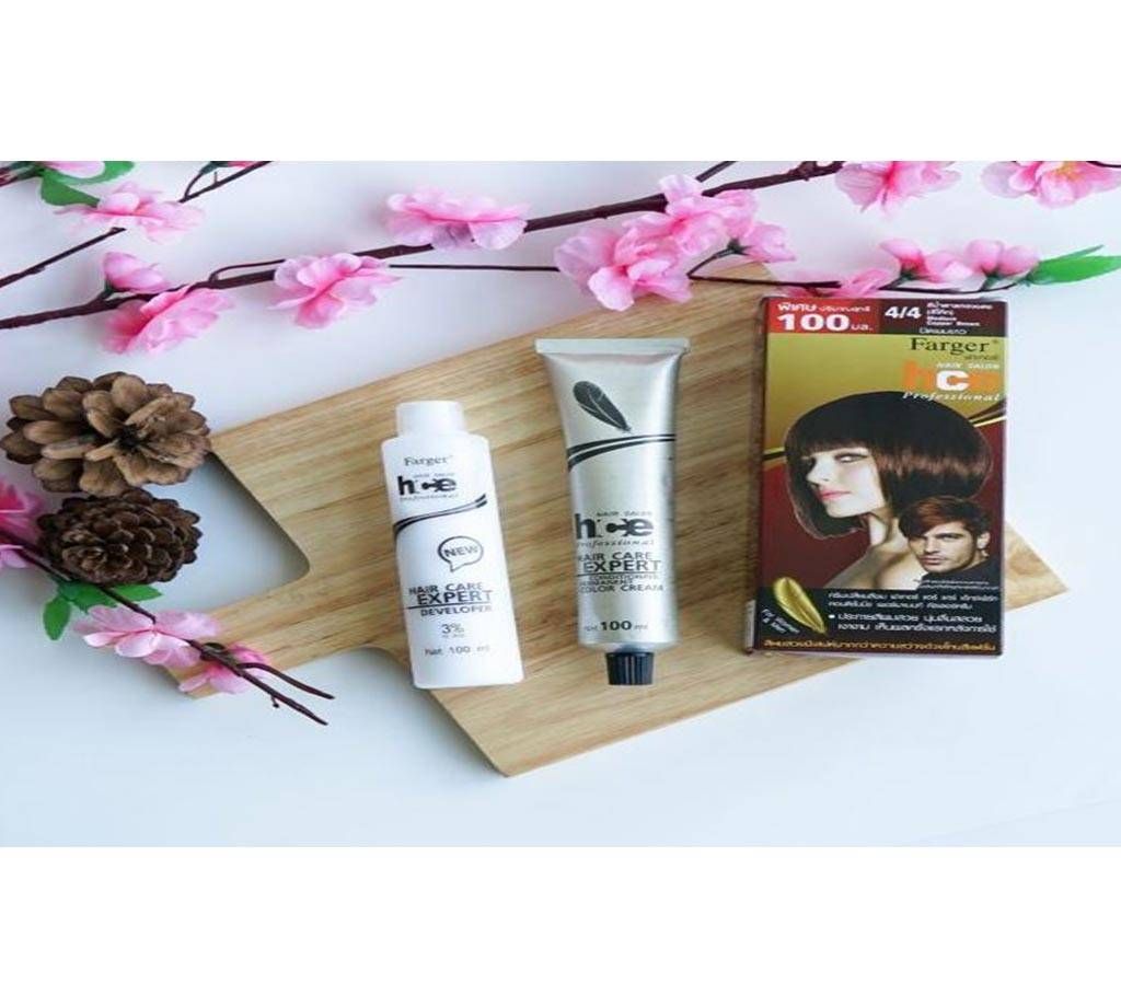 HAIR COLOR_ RED BERRY 4/4 Medium Copper Brown thailand