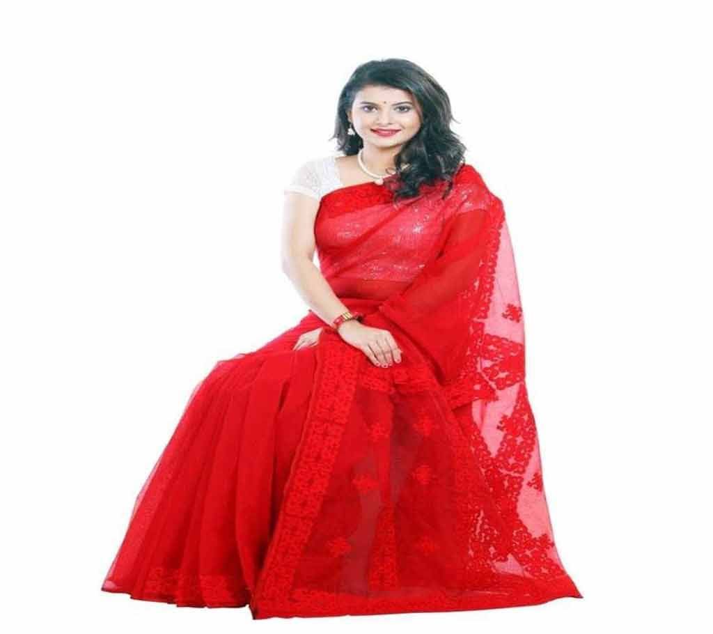 Boishakhi Pure Muslin Silk Embroidery Sari