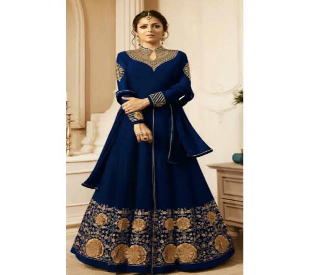 Unstitched purple slwar Georgette Gown