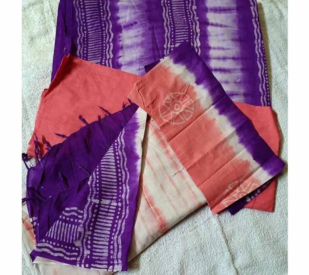 Unstiched vegetable dye butique three piece