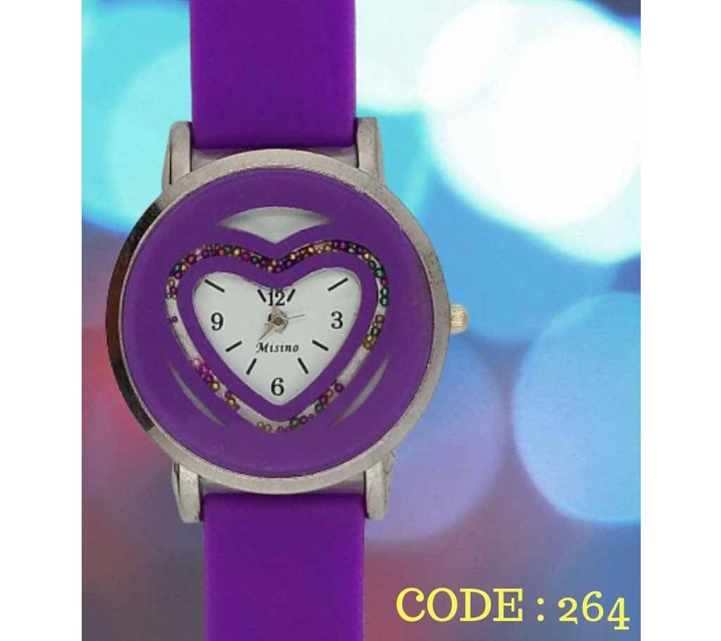 Rubber Belt Ladies Watch 