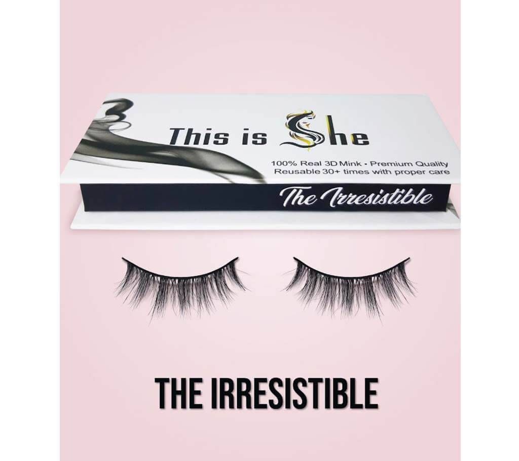 Eyelashes - This is She -The Irresistible Real Mink Eye Lashes -Premium Quality Lash made from Korean Silk -1 pair- Canadian Brand