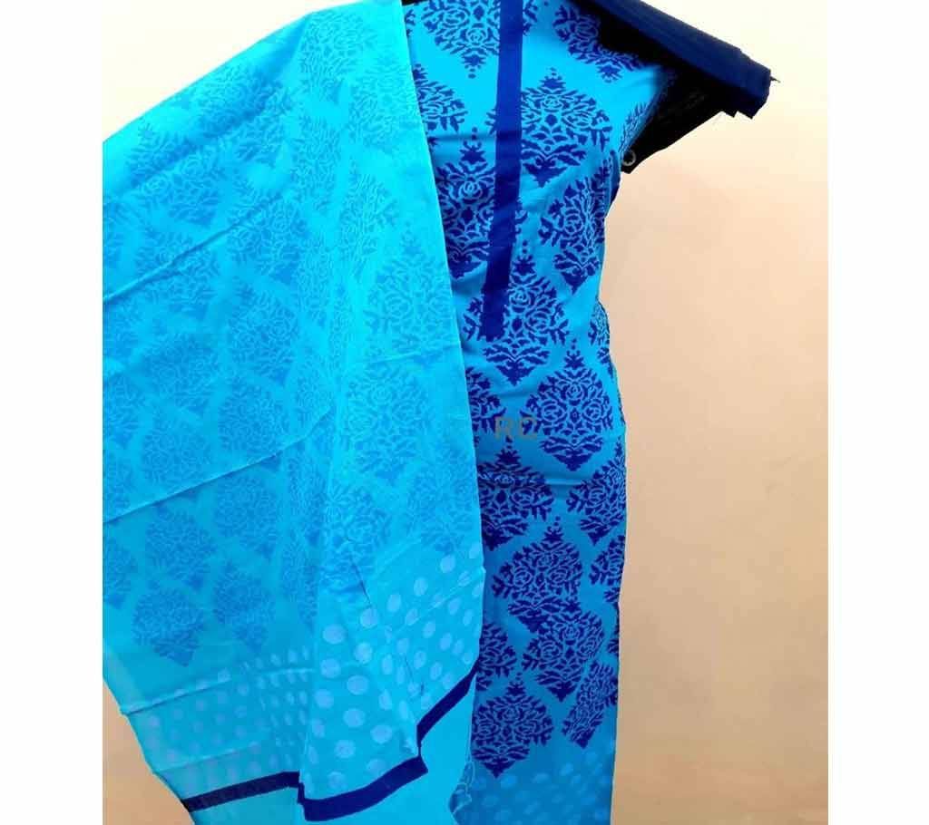 Bexi Cotton 3 pcs 05 - Firoza with Firoza Dupatta - RTC
