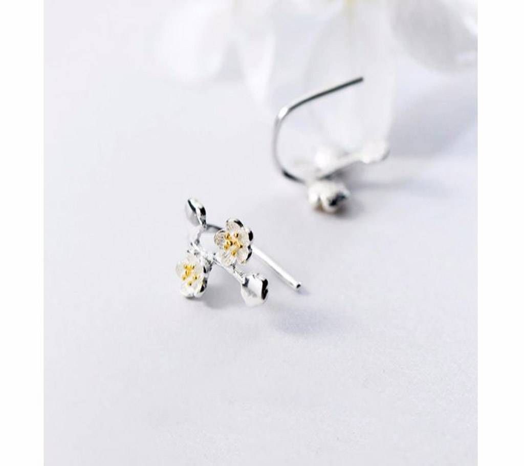 New Creative Plum Flower 925 Sterling Silver Earrings For Women