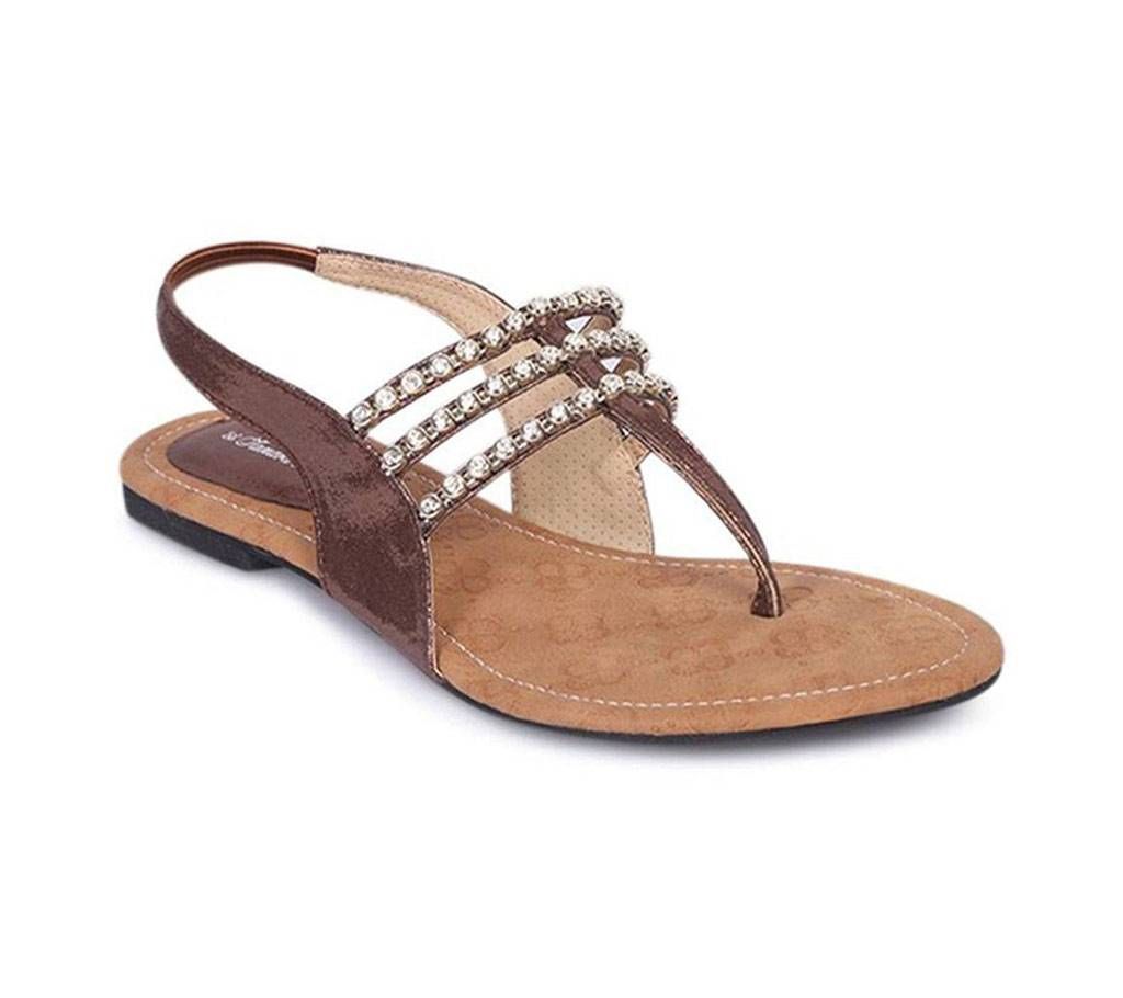 Sandra-Rosa Dark Brown Ladies Leather Sandal