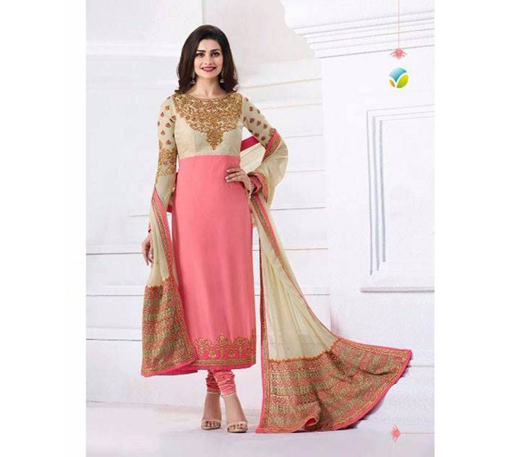 Unstiched Georgette Embroidery Three Piece
