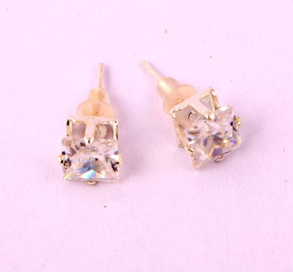 Stone Setting Gold Plated Earring