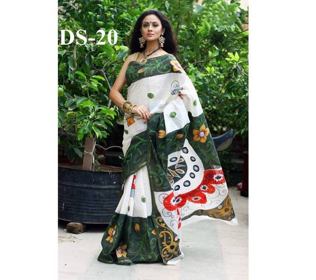 cotton kota handprint saree