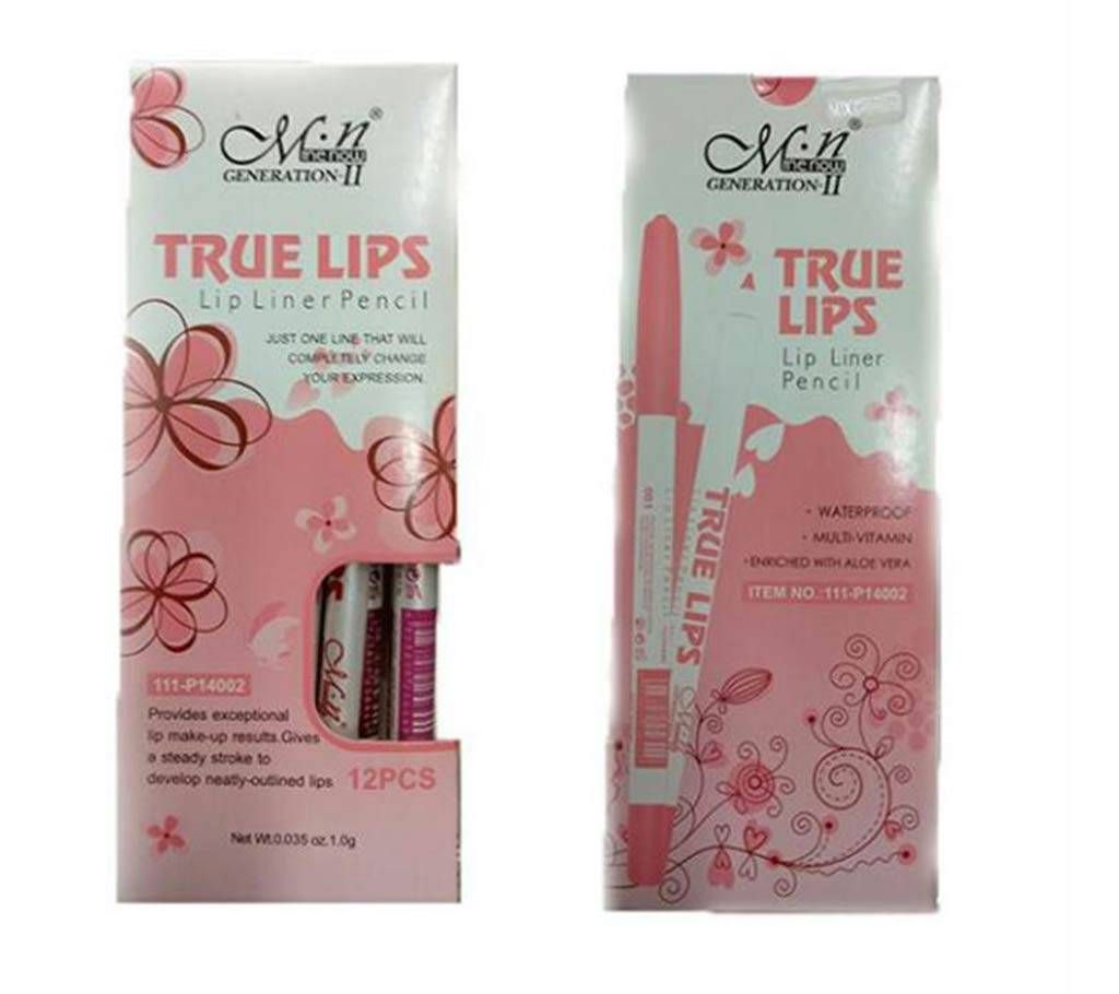 Menow True Lips Lip Liner Pencil 12 pcs set