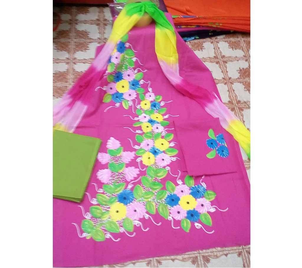 Unstitched Regular Block Design Cotton 3 Piece