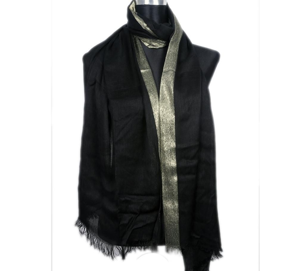 Black Pashmina Cotton Hijab for Women