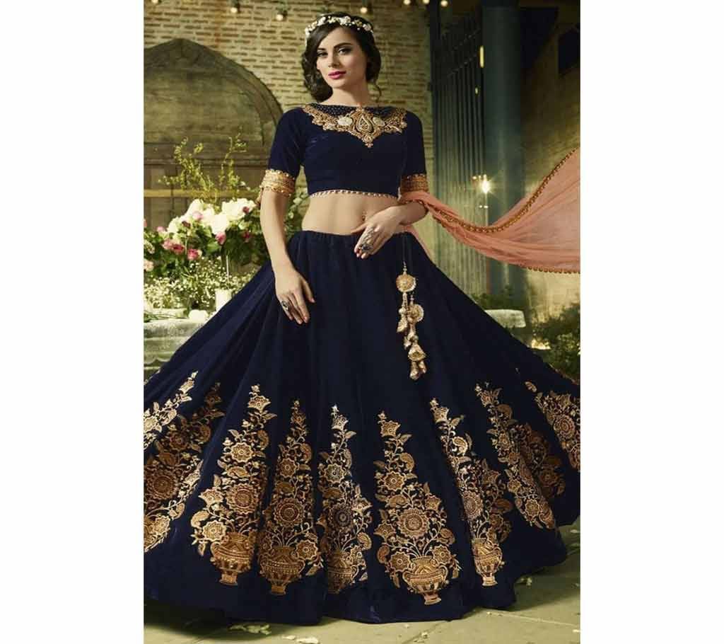 Semi stitch georgette lehenga(replica)