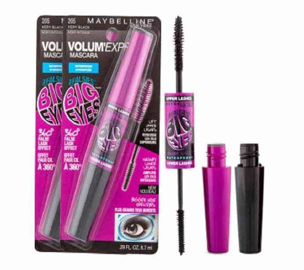 Maybelline Volum'Express The Falsies Big Eyes Waterproof Mascara 8.7mL - #205 Very Black USA 