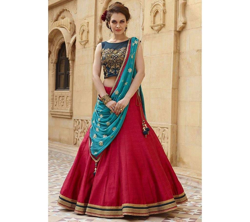  Semi Stitched Georgette Embroidery Lehenga - Copy