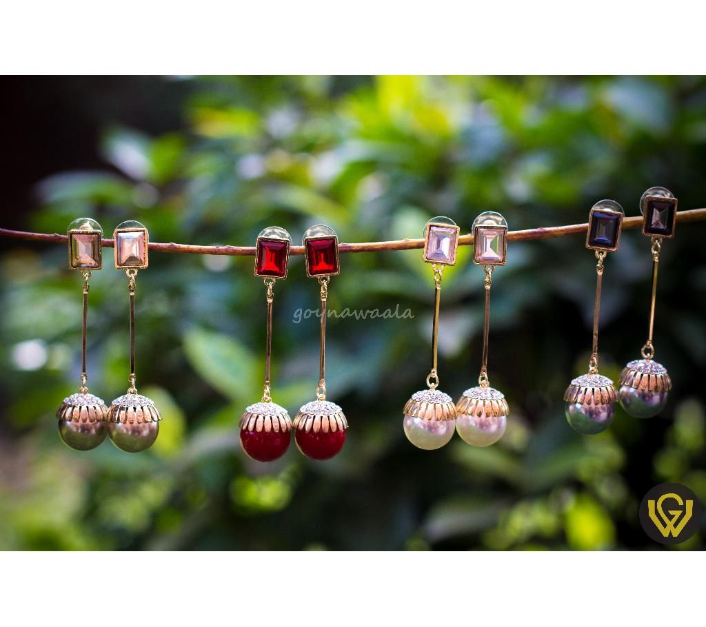 Artifical Pearl Setting Earrings - 1 Pair