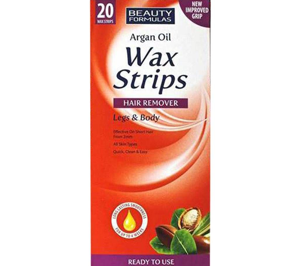 Beauty formulas Argan Oil wax strips 20 piece UK