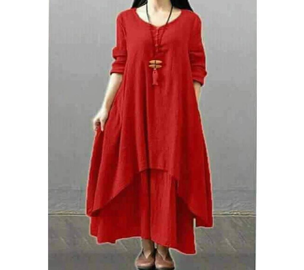 Butter silk Stitched Kurti with Skirt