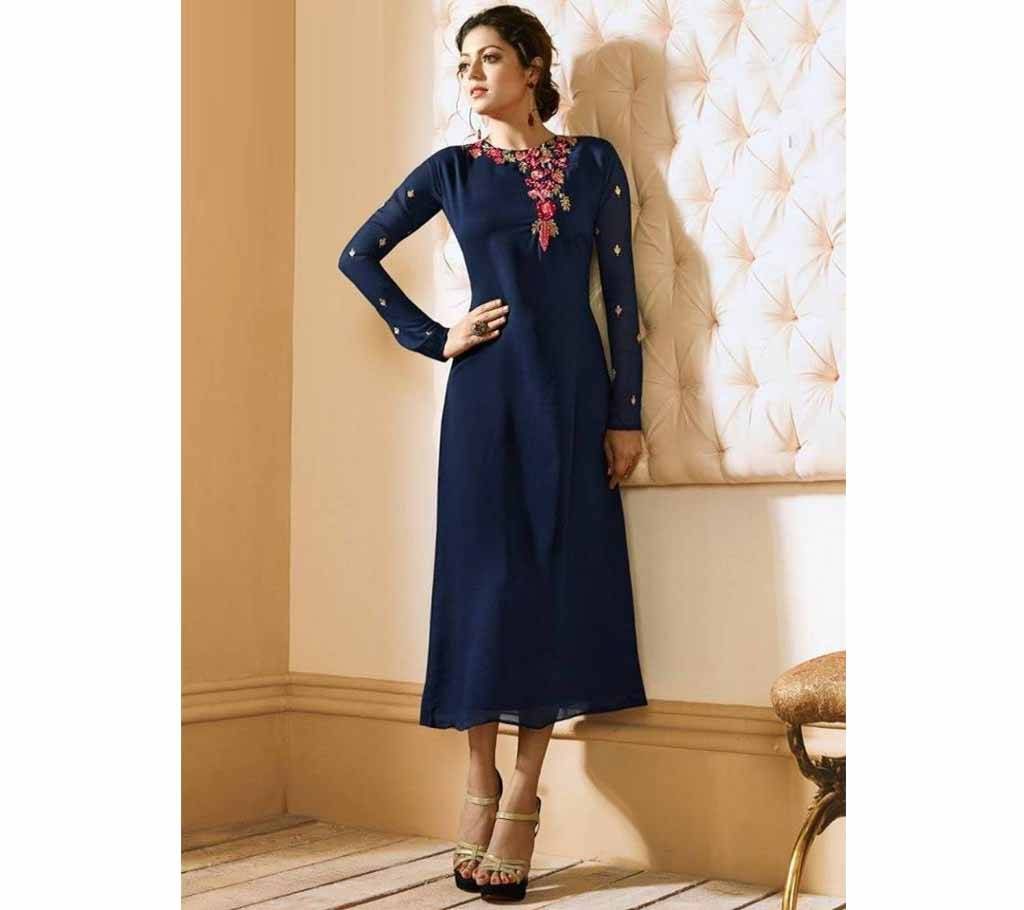 Semi-stitched Embroidery Georgette Kurtis
