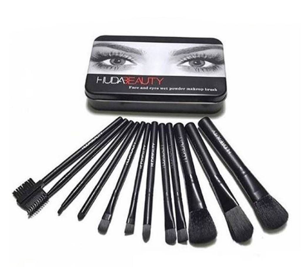 HUDA BEAUTY  Face and Eyes wet Powder Makeup Brush 12 pcs