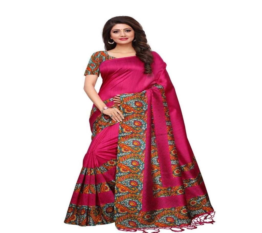 Mayshury Silk Saree - Medium Violet Red