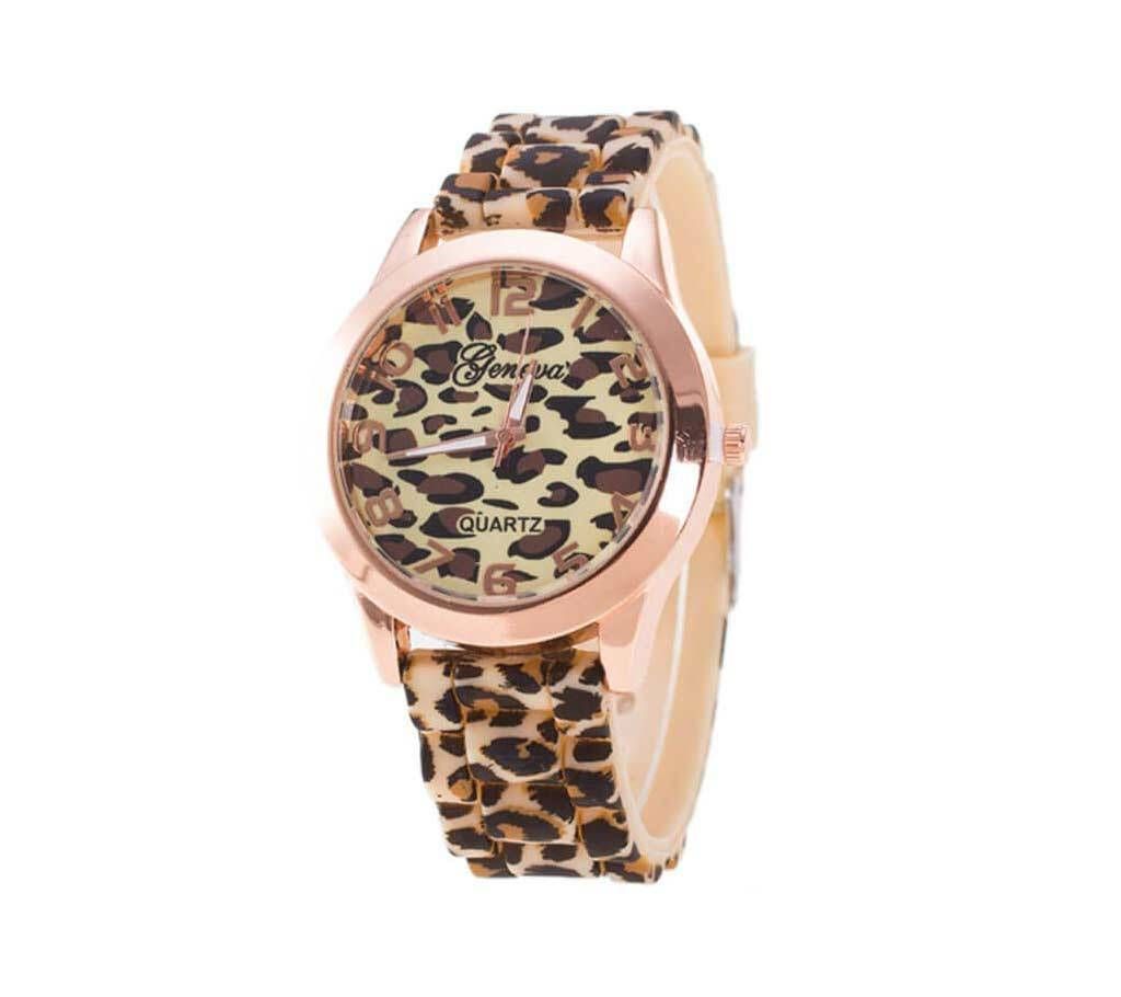 Geneva Leopard Silicone Jelly Gel Quartz Analog Watch 