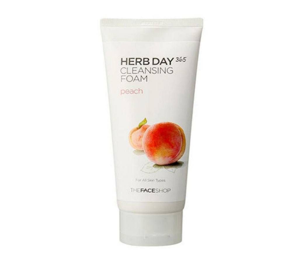 The Face Shop Herb Day 365 Cleansing Foam, Peach, 170ml