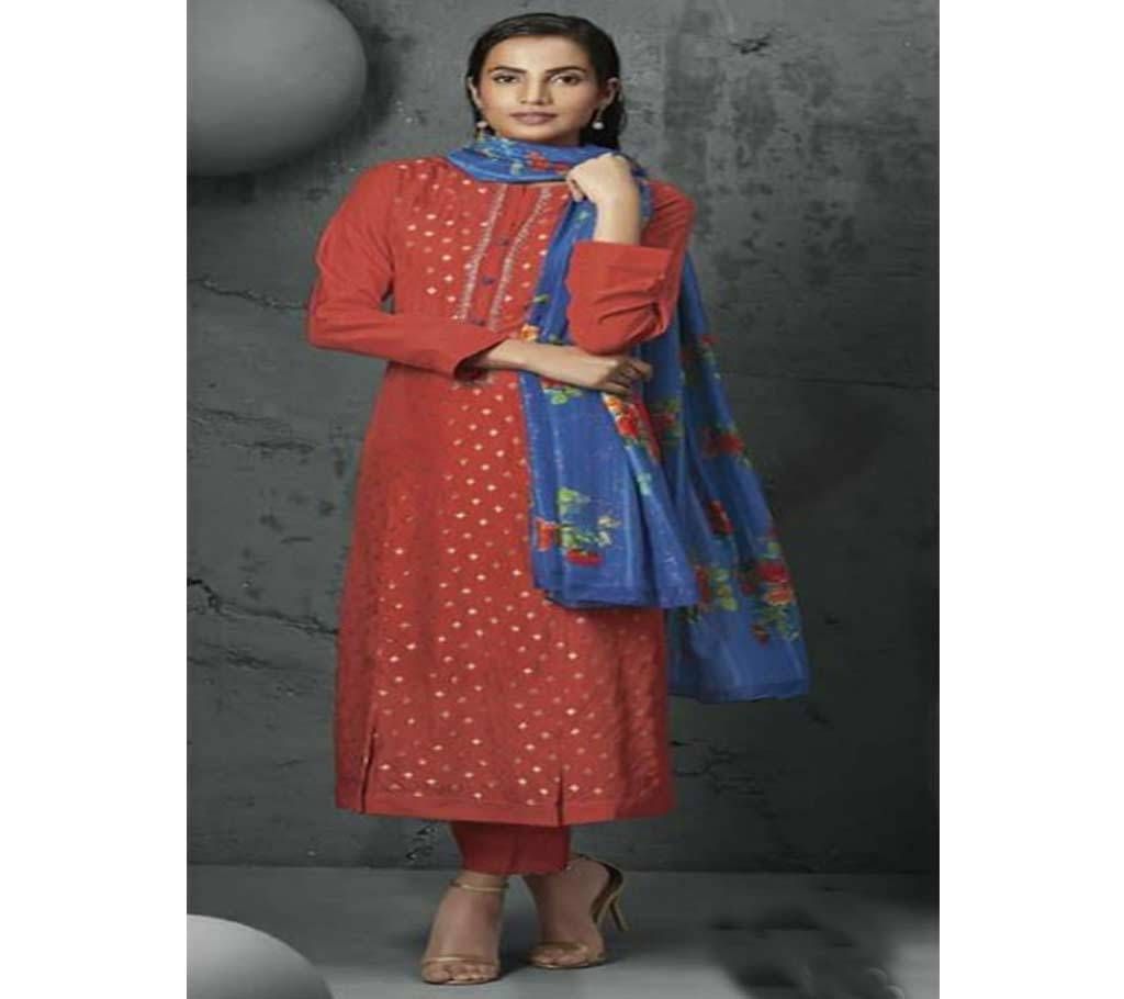 Unstitched jacquard Salwar Suit - 160