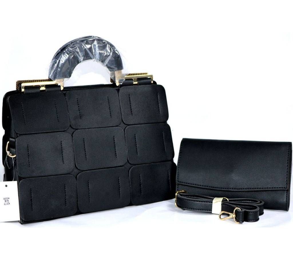 Women Leather Hand Bag - Black 