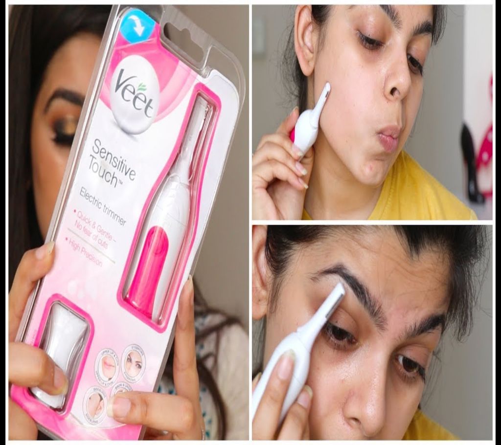 Hair Trimmer, Veet Sensitive Precision Electric Hair Trimmer &amp; Shaper for Eyebrows, Facial Hair, Bikini Line, and Underarm, Bag &amp; Battery Inc