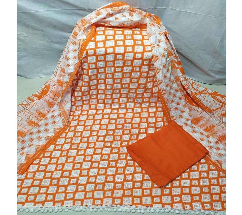 white Color Cotton screen Printed Salwar Kameez for Women