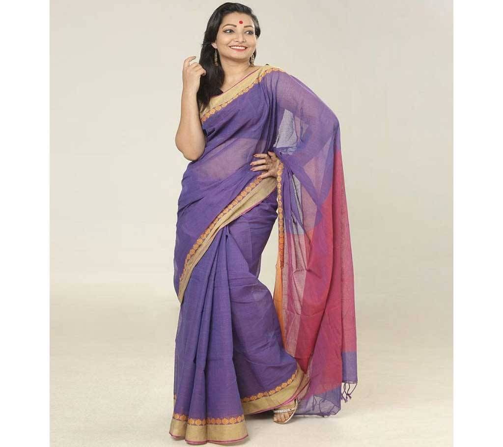 Violet & Dark Pink color  handloom cotton Saree