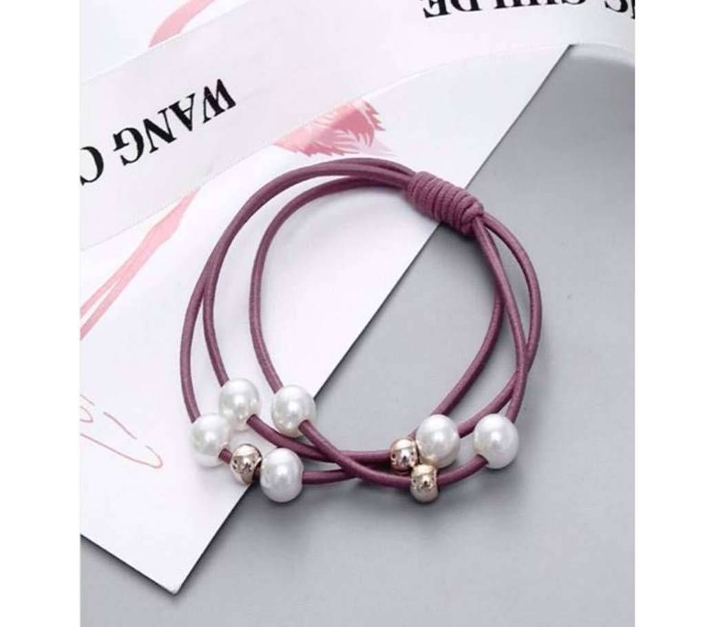 Elastic Rubber Pearl HairBands For Women