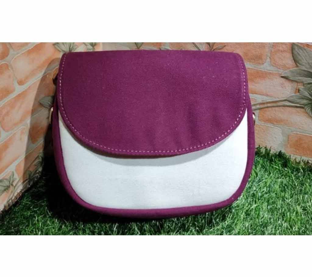 Purple Color Fabric Saddle Bag