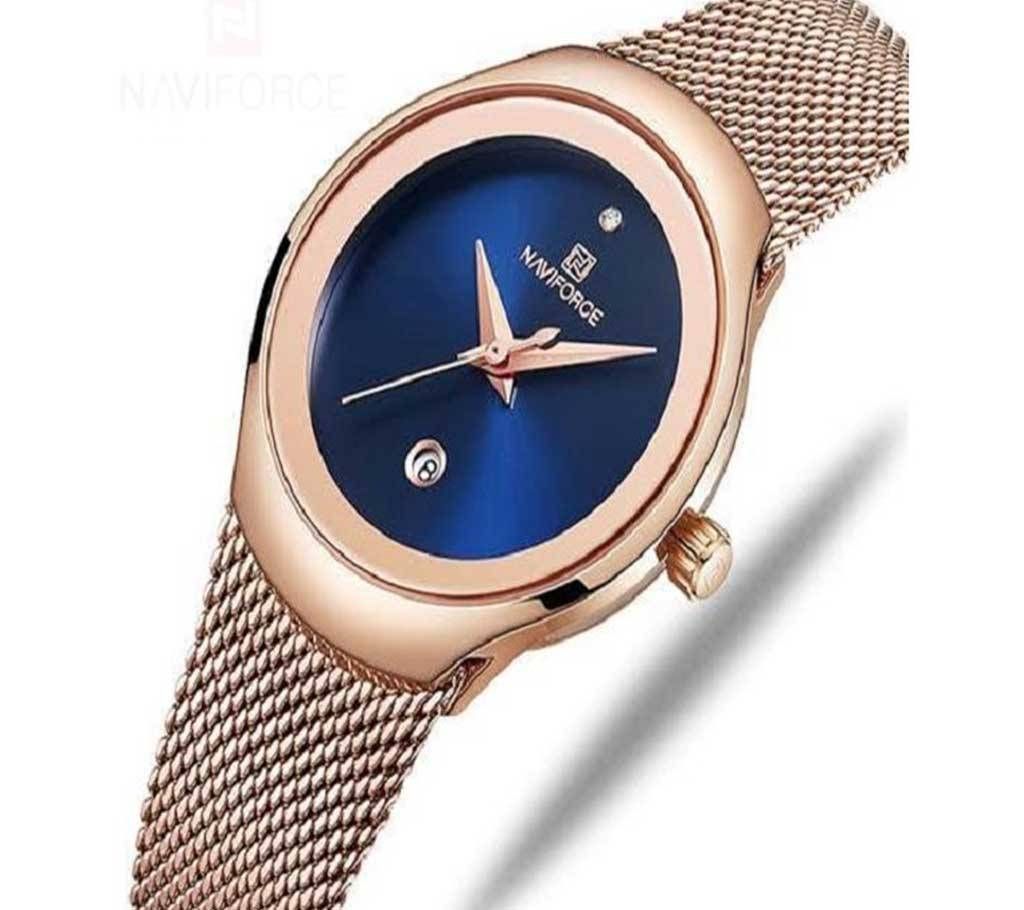 NaviforceAnalog Quartz Watch Casual Waterproof Lady Watches Diamond Stainless Steel Band Wristwatch