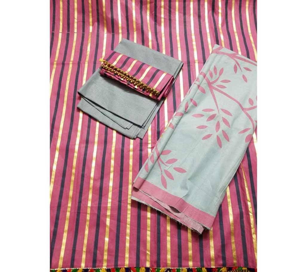 Unstitched Cotton afsan print Three Piece 