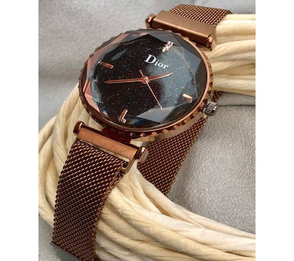 Brown Magnet Watch For Female
