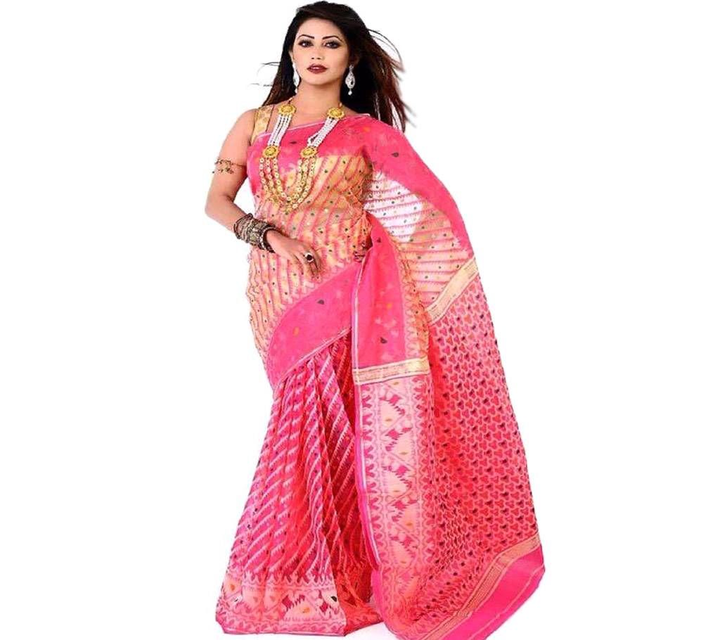 Pink muslin sharee