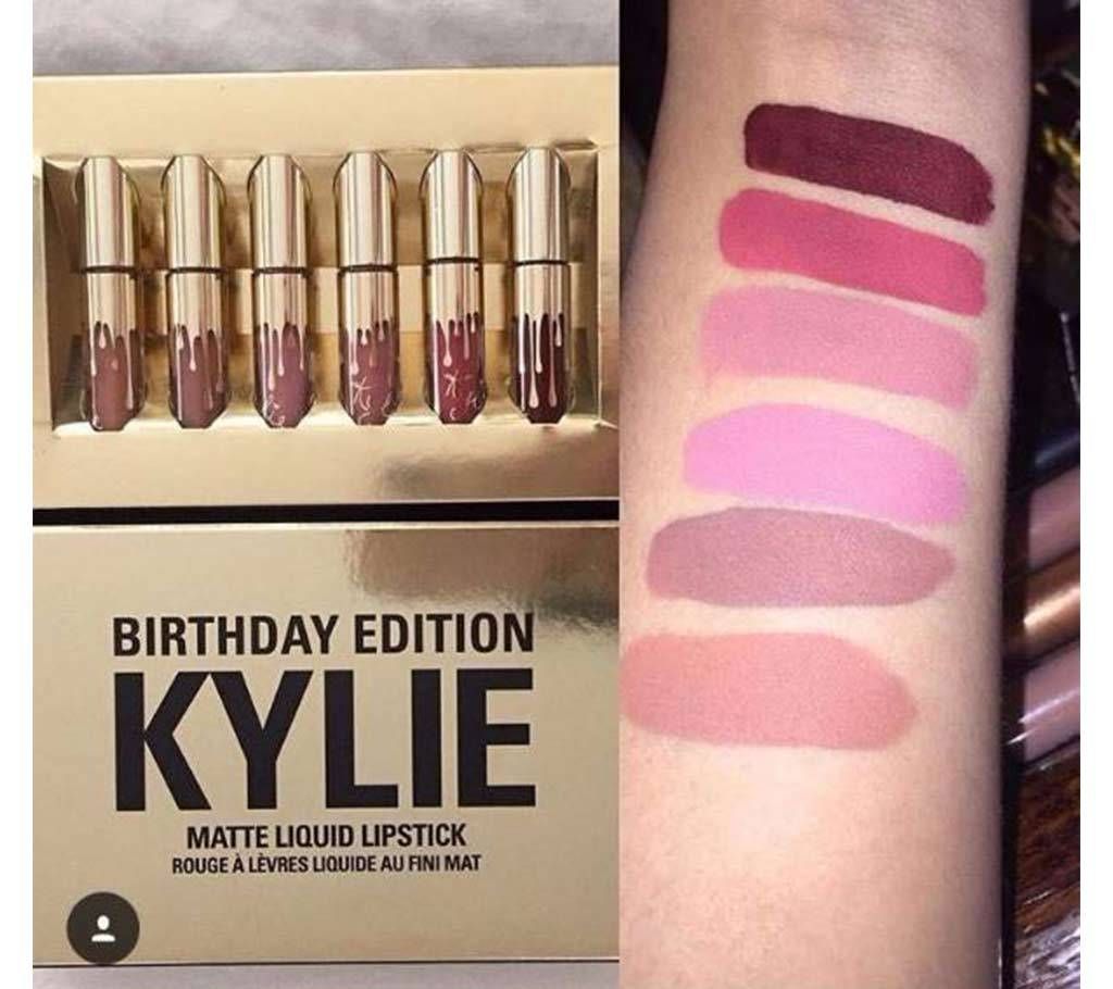 Kylie Birthday Edition Liquid Matte Lipstick -6 pcs