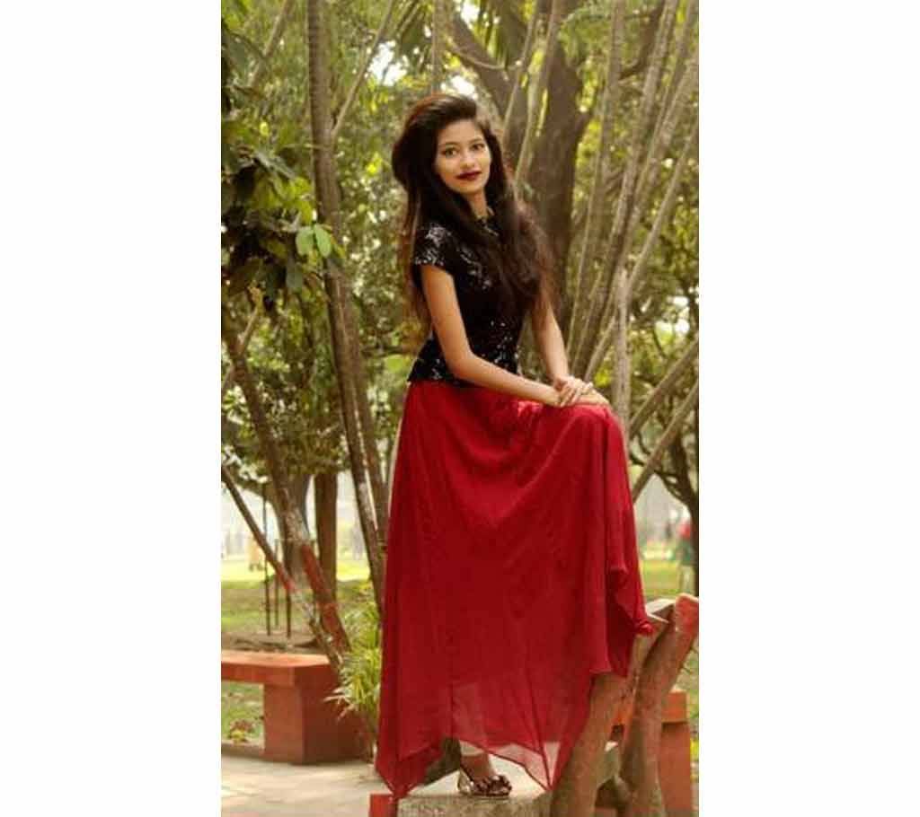 Stitched Sequence Tops & Georgette Skirt