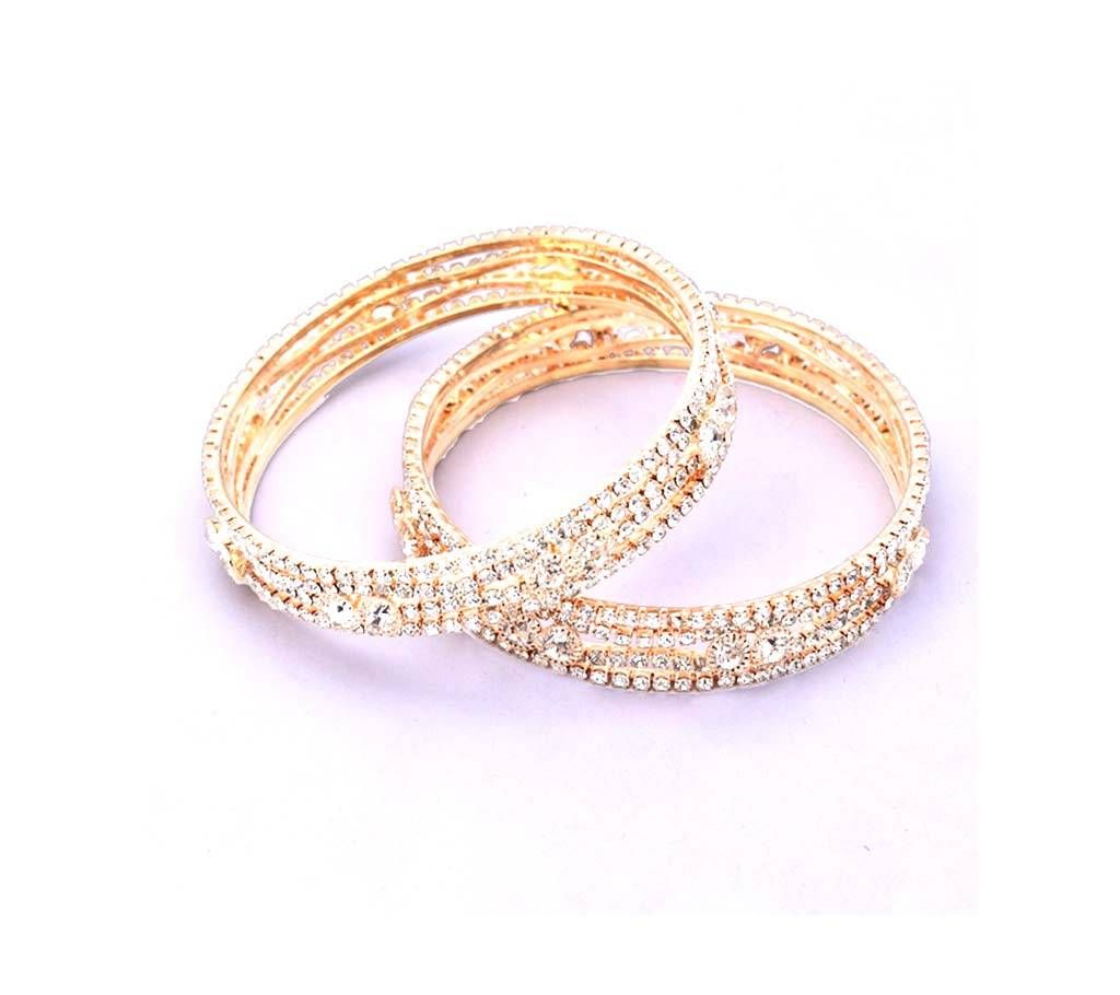 Indian Stone Setting Bangles For Ladies (2 pcs)