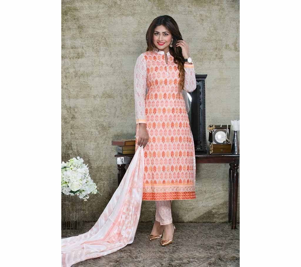 unstitched original deshi boutique embroidery cotton three piece 